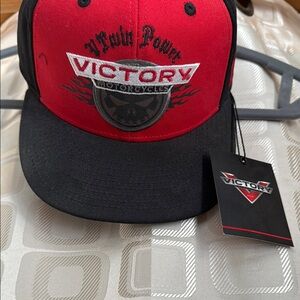 Victory Motorcycles Red and Black Cap
